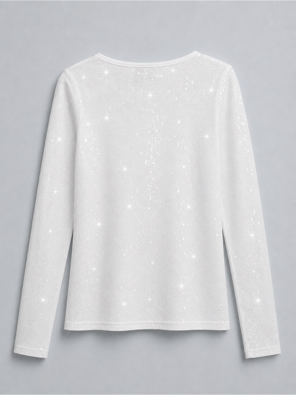BLACK Saks Fifth Avenue Ivory Sequin Knit Sweater Top S/P - Picture 4 of 8